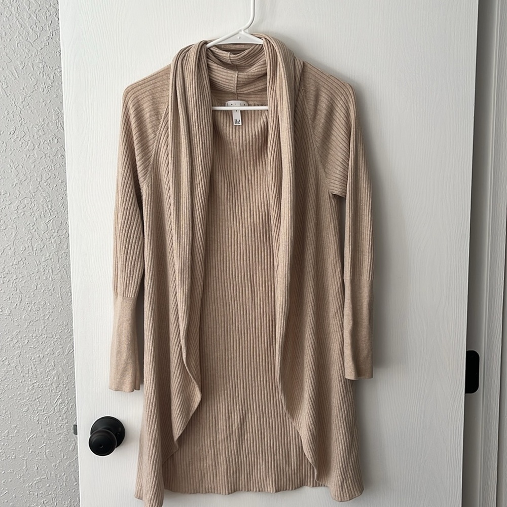 Leith (Nordstrom) Ribbed Shawl Cocoon Sweater